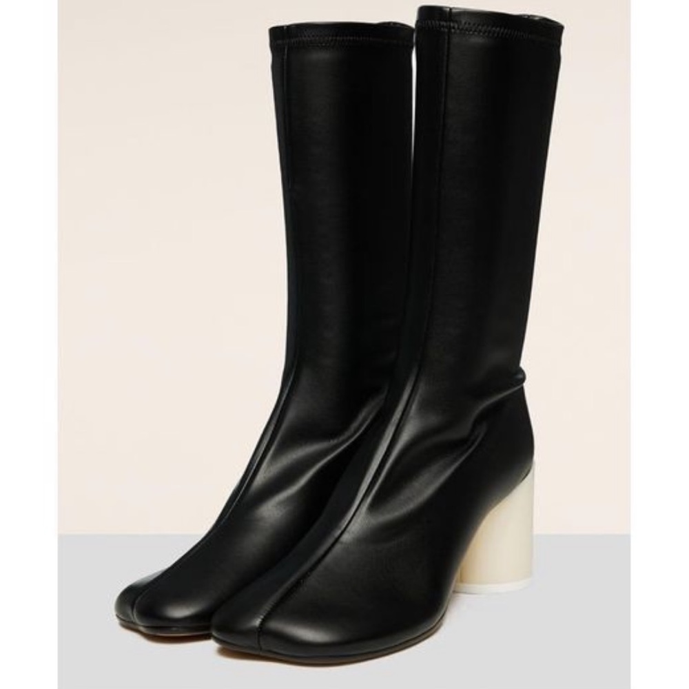 MM6 Maison Margiela Black Leather Tabi Boots